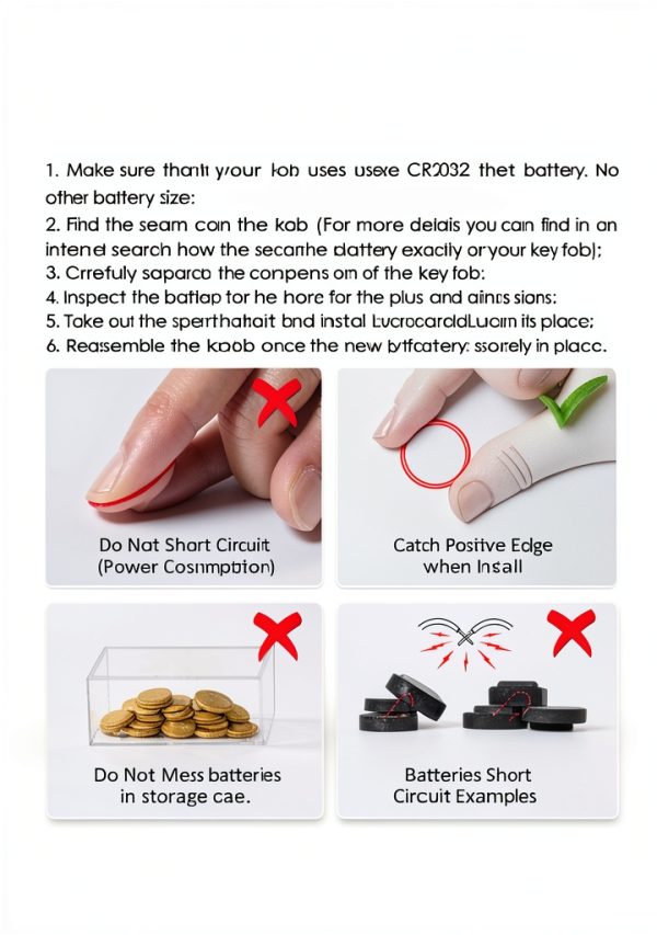 Honda Key Battery Replacement Lucrum 240mAh CR2032-6