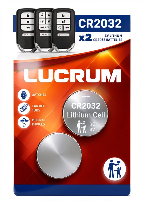Honda Key Battery Replacement Lucrum 240mAh CR2032-0
